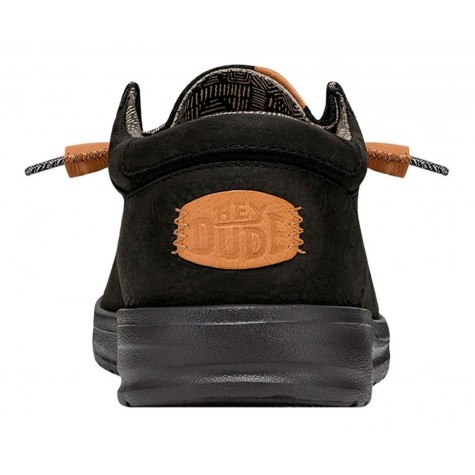 HEY DUDE WALLY GRIP CRAFT LEATHER BLACK