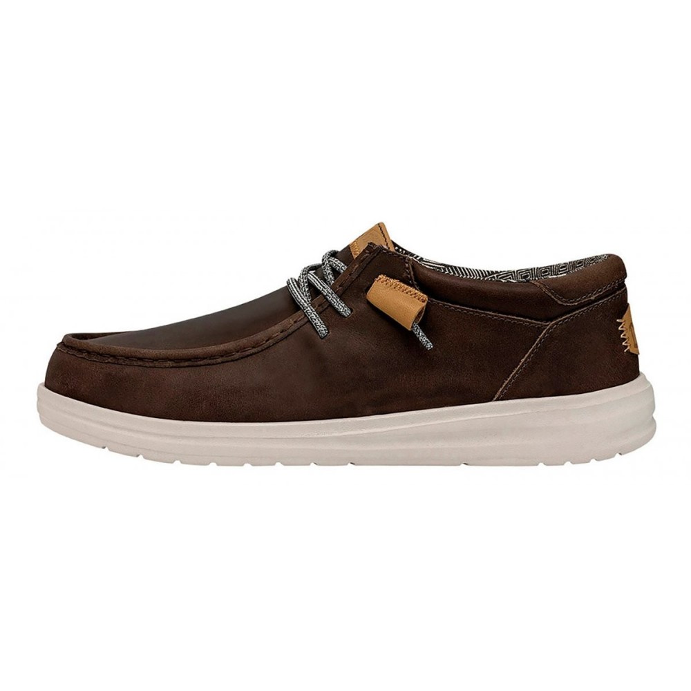 HEY DUDE WALLY GRIP CRAFT LEATHER GREY
