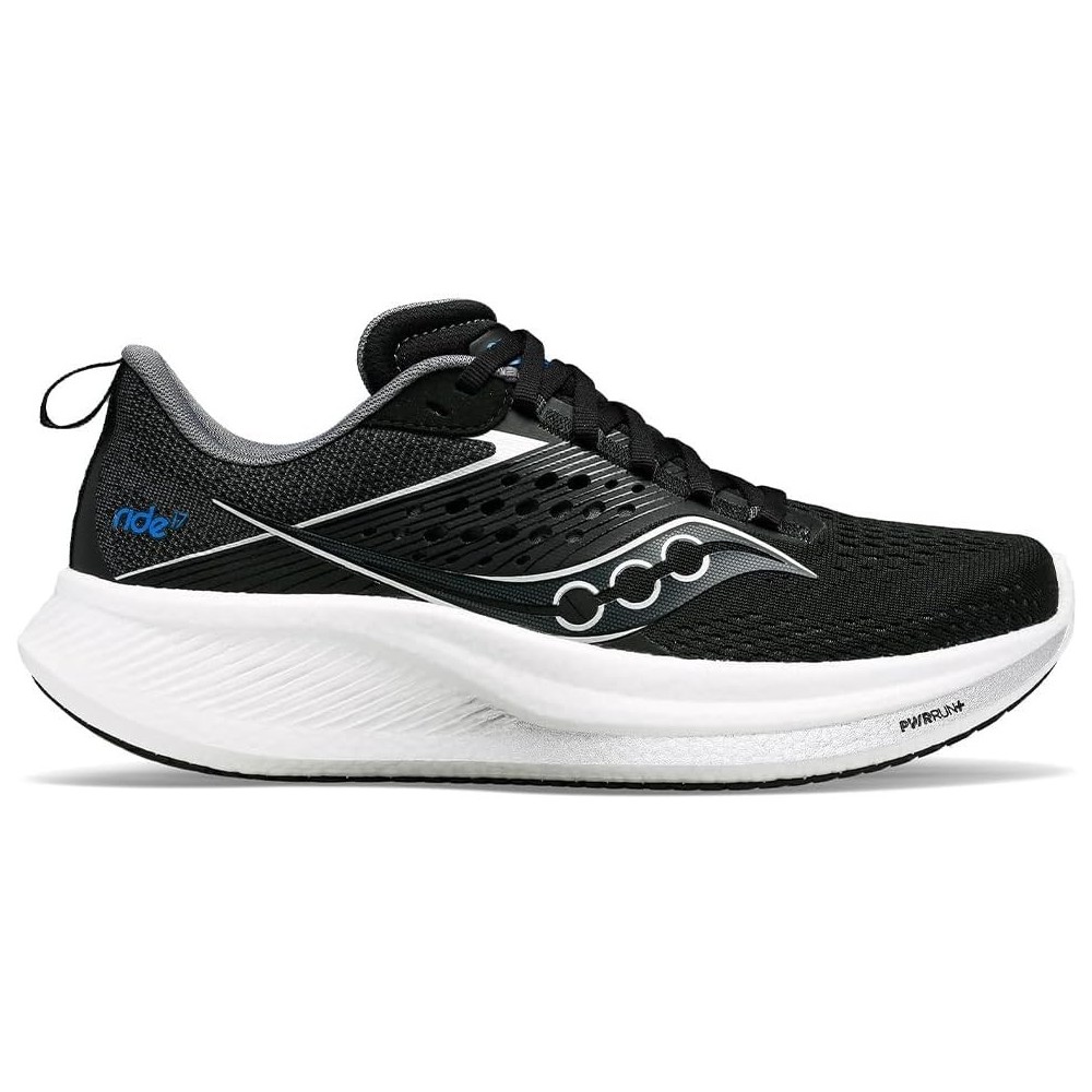 SAUCONY RIDE 17 UOMO BLACK WHITE