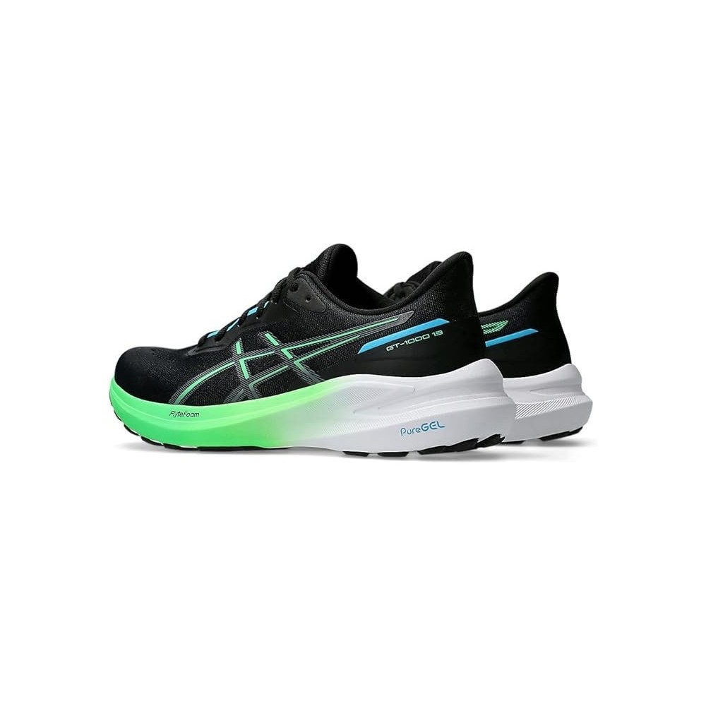 ASICS GT 1000 13 UOMO BLACK/DIGITAL AQUA