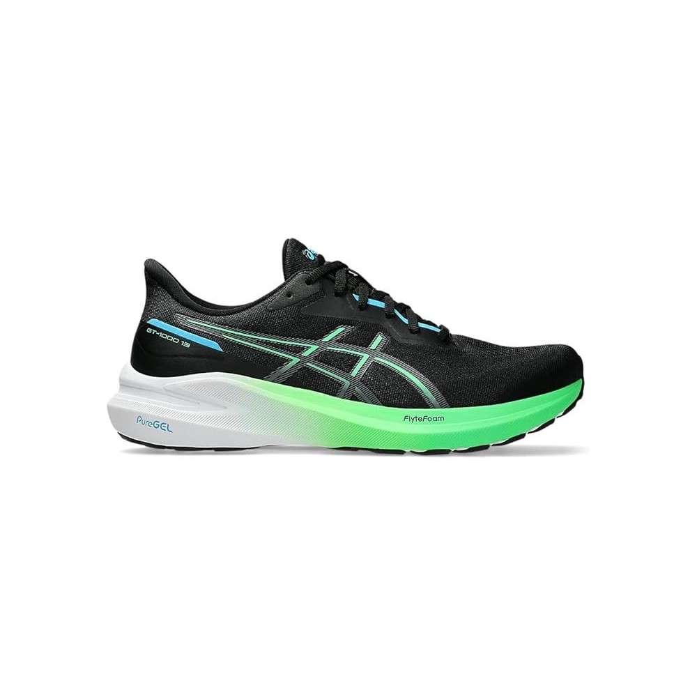 ASICS GT 1000 13 UOMO BLACK/DIGITAL AQUA