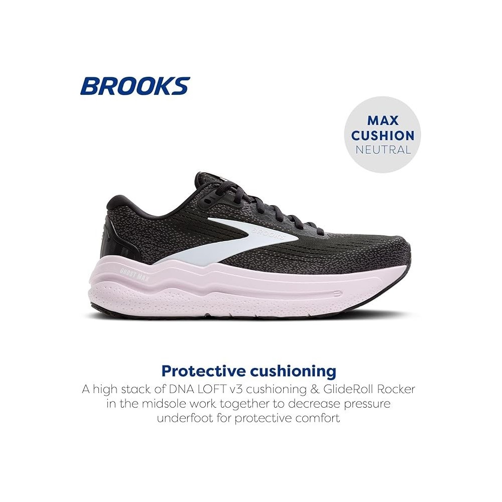 BROOKS GHOST MAX 2 DONNA BLACK WHITE
