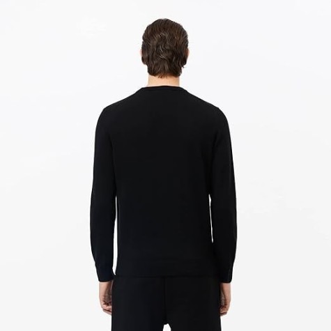 MAGLIONE LACOSTE 1985 NERO UOMO COTONE