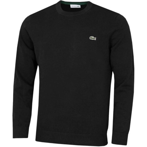 MAGLIONE LACOSTE 1985 NERO UOMO COTONE