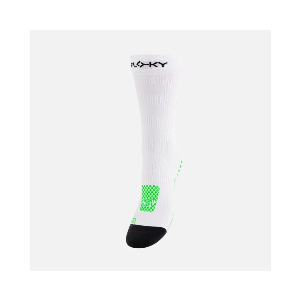 CALZA RUN MEDIUM BIANCA VERDE FLOKY