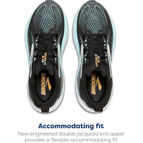 BROOKS GLYCERIN GTS 22 UOMO BLACK ATOMIZER BLAZING ORANGE