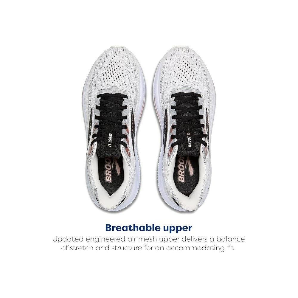 BROOKS DONNA GHOST 17 WHITE BLACK ROSE GOLD