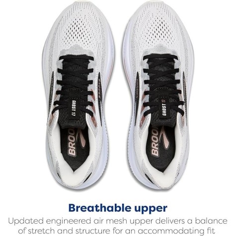 BROOKS DONNA GHOST 17 WHITE BLACK ROSE GOLD