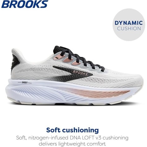 BROOKS DONNA GHOST 17 WHITE BLACK ROSE GOLD