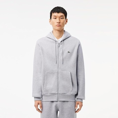 LACOSTE FELPA ZIP LUNGA UOMO SH 9626 COL GRIS CHINE' CCA