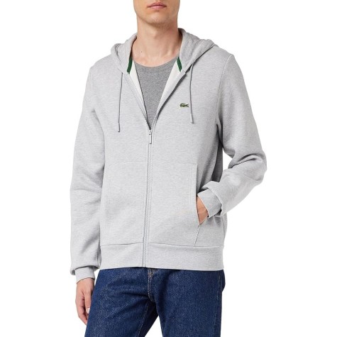 LACOSTE FELPA ZIP LUNGA UOMO SH 9626 COL GRIS CHINE' CCA