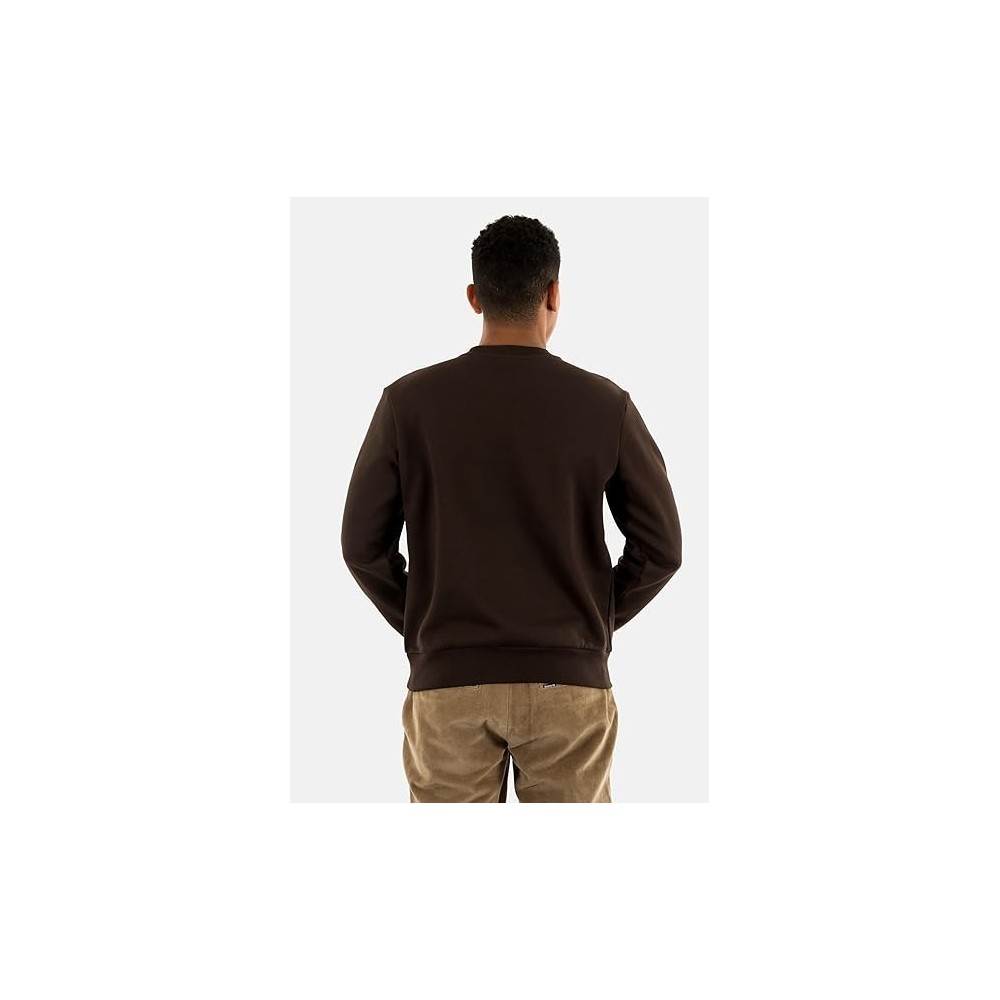 FELPA GIROCOLLO LACOSTE UOMO MARRONE