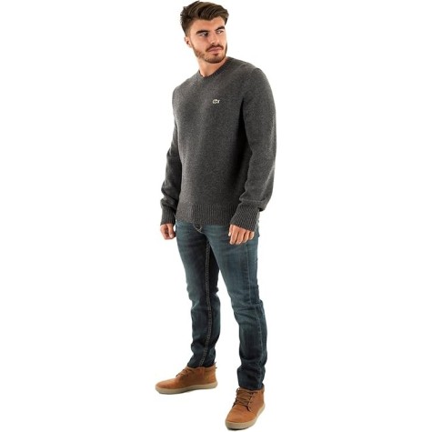 MAGLIONCINO LACOSTE GIROCOLLO GRIGIO AH 2916